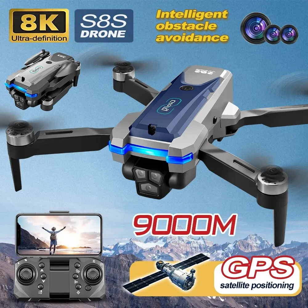 Drone Camera Hd - Dron plegable S8S con GPS, 5G,
